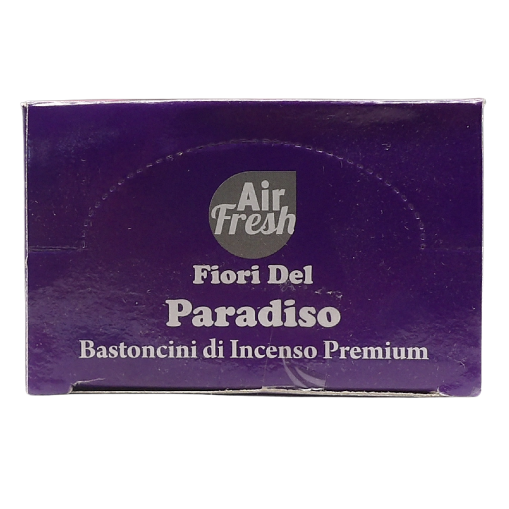 AIR FRESH Incenso Aromatico, Ottenuto Da Miscele Di Erbe, Cortecce, Fiori Ed Essenza Profumate. Ottimo Per Profumare Ambienti. Confezione Da 6 Astucci Da 20 Stick Ognuno (FIORI DEL PARADISO)