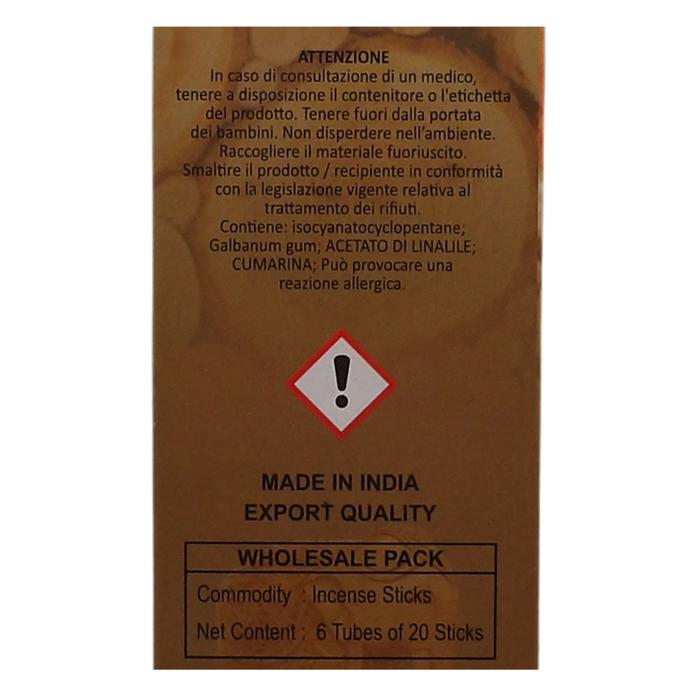 AIR FRESH Incenso Aromatico, Ottenuto Da Miscele Di Erbe, Cortecce, Fiori Ed Essenza Profumate. Ottimo Per Profumare Ambienti. Confezione Da 6 Astucci Da 20 Stick Ognuno (PALO SANTO)
