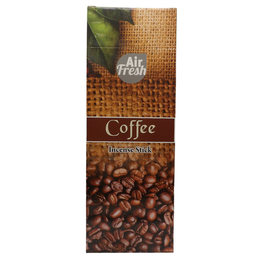 AIR FRESH Incenso Aromatico, Ottenuto Da Miscele Di Erbe, Cortecce, Fiori Ed Essenza Profumate. Ottimo Per Profumare Ambienti. Confezione Da 6 Astucci Da 20 Stick Ognuno (CAFFE')