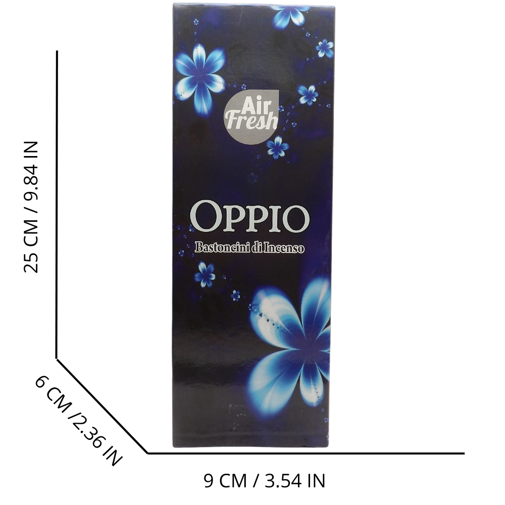 AIR FRESH Incenso Aromatico, Ottenuto Da Miscele Di Erbe, Cortecce, Fiori Ed Essenza Profumate. Ottimo Per Profumare Ambienti. Confezione Da 6 Astucci Da 20 Stick Ognuno (OPPIO)