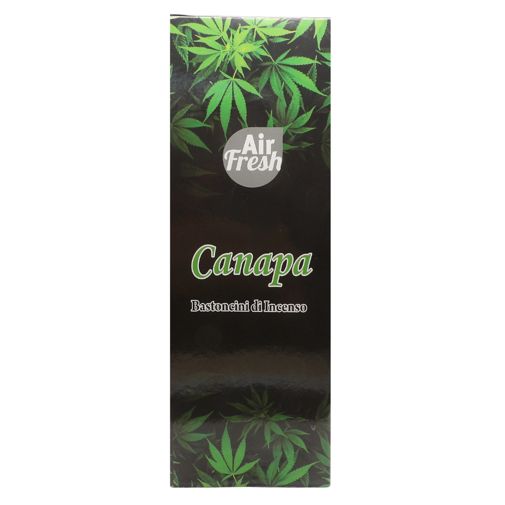 AIR FRESH Incenso Aromatico, Ottenuto Da Miscele Di Erbe, Cortecce, Fiori Ed Essenza Profumate. Ottimo Per Profumare Ambienti. Confezione Da 6 Astucci Da 20 Stick Ognuno (CANAPA)