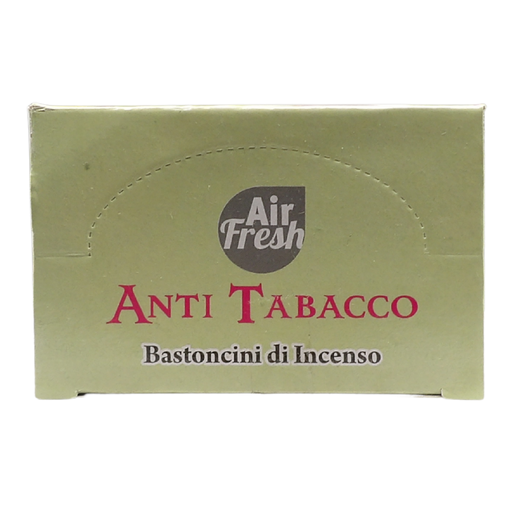 AIR FRESH Incenso Aromatico, Ottenuto Da Miscele Di Erbe, Cortecce, Fiori Ed Essenza Profumate. Ottimo Per Profumare Ambienti. Confezione Da 6 Astucci Da 20 Stick Ognuno (ANTI TABACCO)