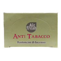 AIR FRESH Incenso Aromatico, Ottenuto Da Miscele Di Erbe, Cortecce, Fiori Ed Essenza Profumate. Ottimo Per Profumare Ambienti. Confezione Da 6 Astucci Da 20 Stick Ognuno (ANTI TABACCO)