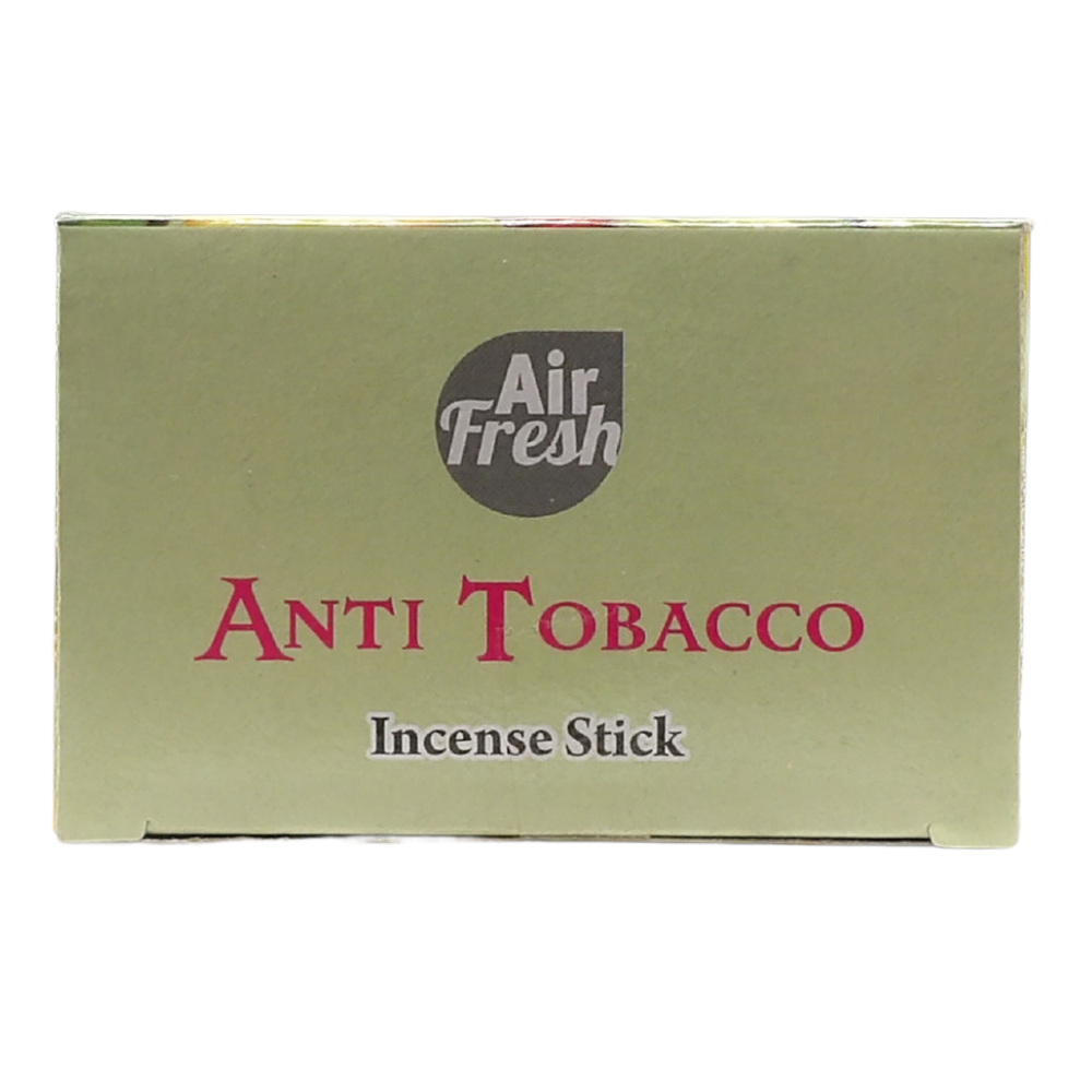 AIR FRESH Incenso Aromatico, Ottenuto Da Miscele Di Erbe, Cortecce, Fiori Ed Essenza Profumate. Ottimo Per Profumare Ambienti. Confezione Da 6 Astucci Da 20 Stick Ognuno (ANTI TABACCO)