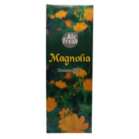 AIR FRESH Incenso Aromatico, Ottenuto Da Miscele Di Erbe, Cortecce, Fiori Ed Essenza Profumate. Ottimo Per Profumare Ambienti. Confezione Da 6 Astucci Da 20 Stick Ognuno (MAGNOLIA)
