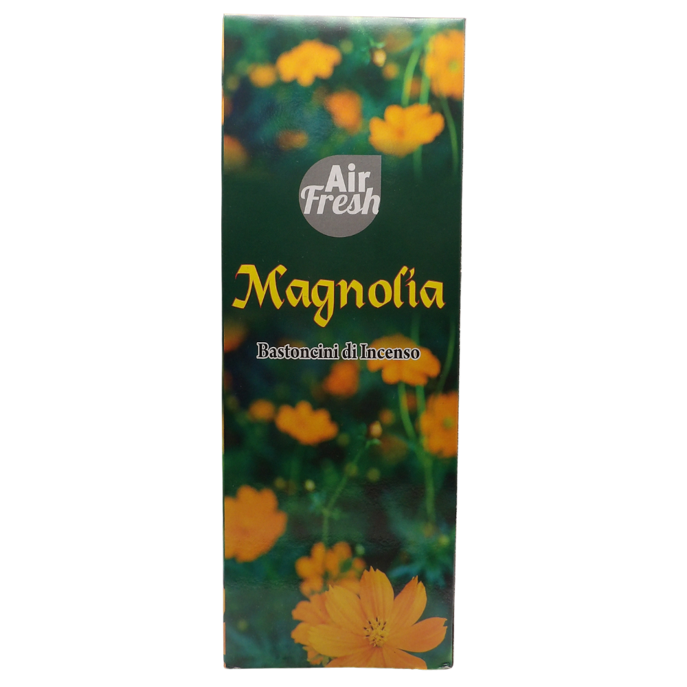 AIR FRESH Incenso Aromatico, Ottenuto Da Miscele Di Erbe, Cortecce, Fiori Ed Essenza Profumate. Ottimo Per Profumare Ambienti. Confezione Da 6 Astucci Da 20 Stick Ognuno (MAGNOLIA)