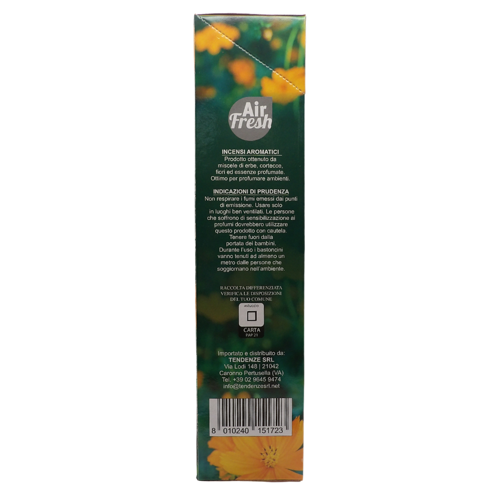 AIR FRESH Incenso Aromatico, Ottenuto Da Miscele Di Erbe, Cortecce, Fiori Ed Essenza Profumate. Ottimo Per Profumare Ambienti. Confezione Da 6 Astucci Da 20 Stick Ognuno (MAGNOLIA)