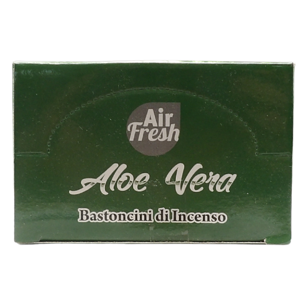 AIR FRESH Incenso Aromatico, Ottenuto Da Miscele Di Erbe, Cortecce, Fiori Ed Essenza Profumate. Ottimo Per Profumare Ambienti. Confezione Da 6 Astucci Da 20 Stick Ognuno (ALOE VERA)
