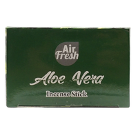 AIR FRESH Incenso Aromatico, Ottenuto Da Miscele Di Erbe, Cortecce, Fiori Ed Essenza Profumate. Ottimo Per Profumare Ambienti. Confezione Da 6 Astucci Da 20 Stick Ognuno (ALOE VERA)