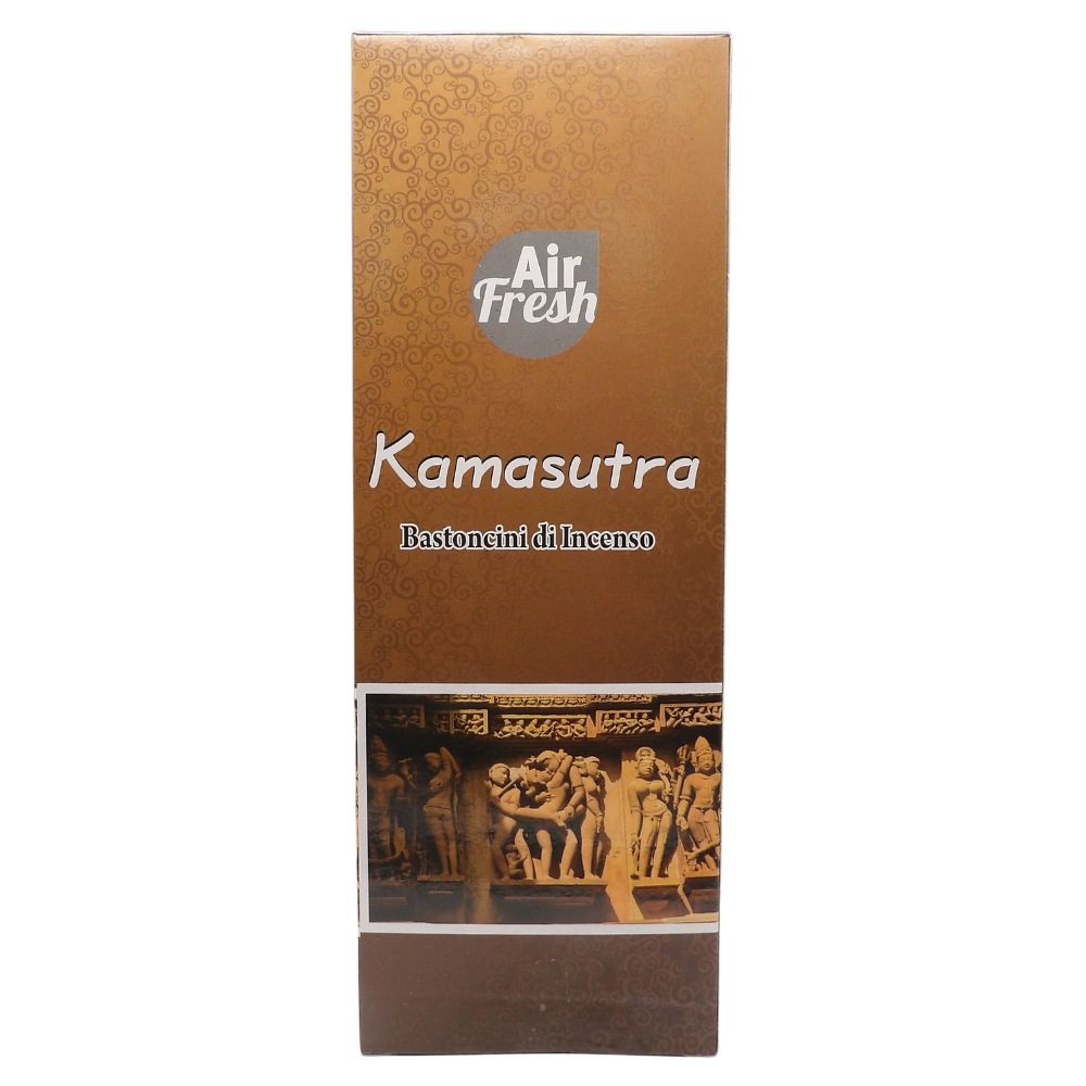 AIR FRESH Incenso Aromatico, Ottenuto Da Miscele Di Erbe, Cortecce, Fiori Ed Essenza Profumate. Ottimo Per Profumare Ambienti. Confezione Da 6 Astucci Da 20 Stick Ognuno (KAMASUTRA)