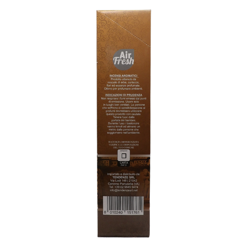 AIR FRESH Incenso Aromatico, Ottenuto Da Miscele Di Erbe, Cortecce, Fiori Ed Essenza Profumate. Ottimo Per Profumare Ambienti. Confezione Da 6 Astucci Da 20 Stick Ognuno (KAMASUTRA)