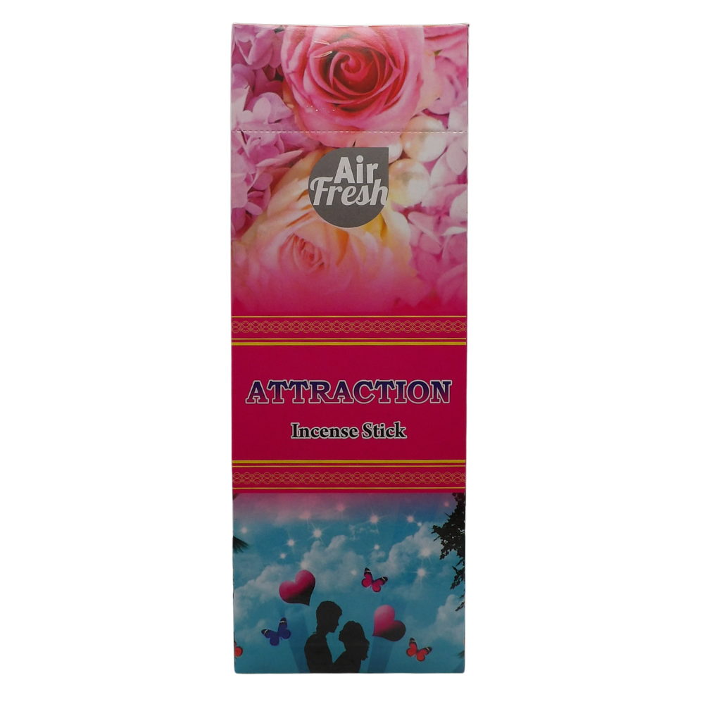 AIR FRESH Incenso Aromatico, Ottenuto Da Miscele Di Erbe, Cortecce, Fiori Ed Essenza Profumate. Ottimo Per Profumare Ambienti. Confezione Da 6 Astucci Da 20 Stick Ognuno (ATTRAZIONE)