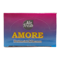 AIR FRESH Incenso Aromatico, Ottenuto Da Miscele Di Erbe, Cortecce, Fiori Ed Essenza Profumate. Ottimo Per Profumare Ambienti. Confezione Da 6 Astucci Da 20 Stick Ognuno (AMORE)
