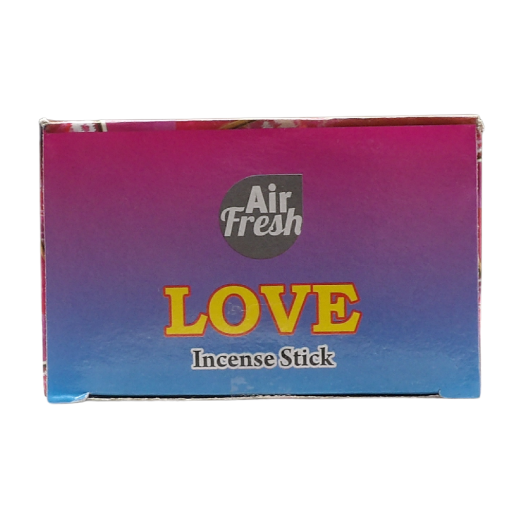 AIR FRESH Incenso Aromatico, Ottenuto Da Miscele Di Erbe, Cortecce, Fiori Ed Essenza Profumate. Ottimo Per Profumare Ambienti. Confezione Da 6 Astucci Da 20 Stick Ognuno (AMORE)