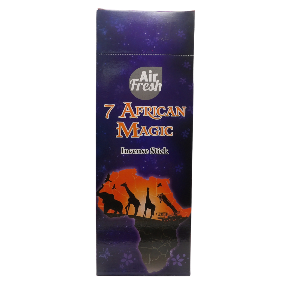 AIR FRESH Incenso Aromatico, Ottenuto Da Miscele Di Erbe, Cortecce, Fiori Ed Essenza Profumate. Ottimo Per Profumare Ambienti. Confezione Da 6 Astucci Da 20 Stick Ognuno (7 MAGIE AFRICANE)