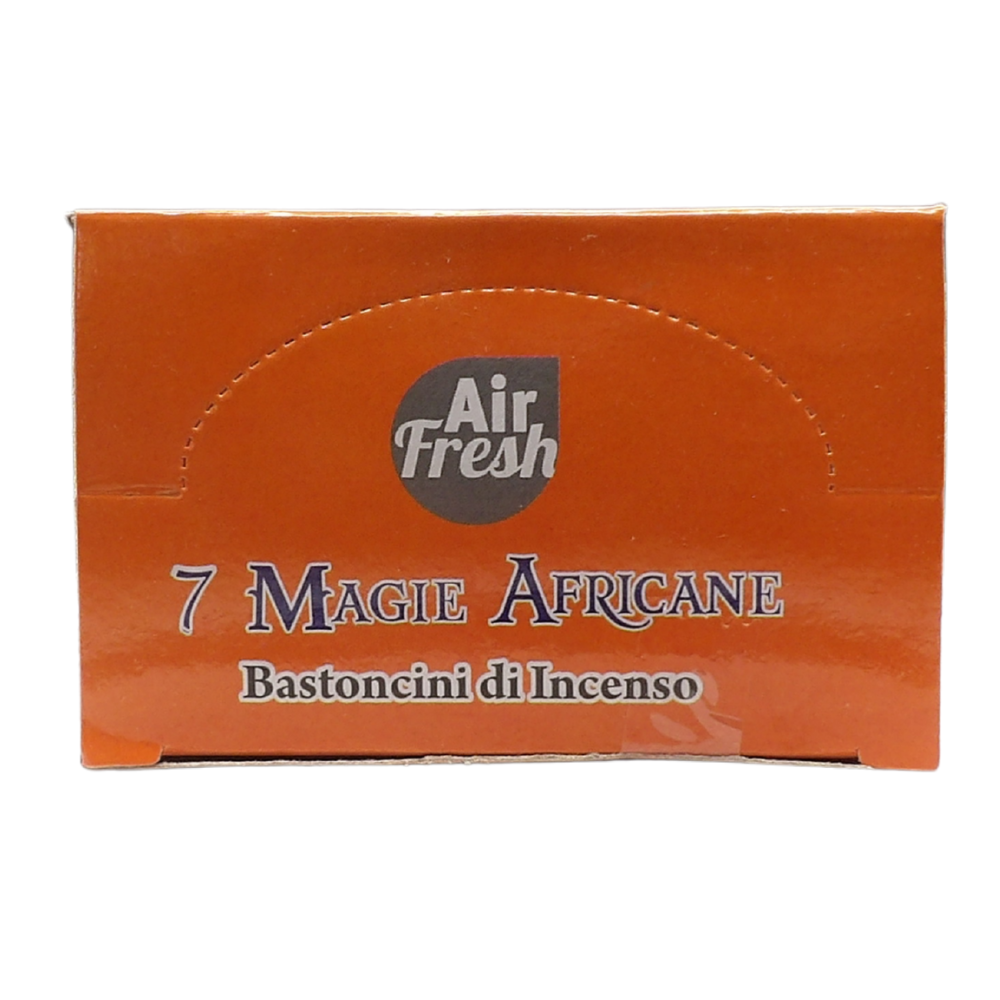 AIR FRESH Incenso Aromatico, Ottenuto Da Miscele Di Erbe, Cortecce, Fiori Ed Essenza Profumate. Ottimo Per Profumare Ambienti. Confezione Da 6 Astucci Da 20 Stick Ognuno (7 MAGIE AFRICANE)