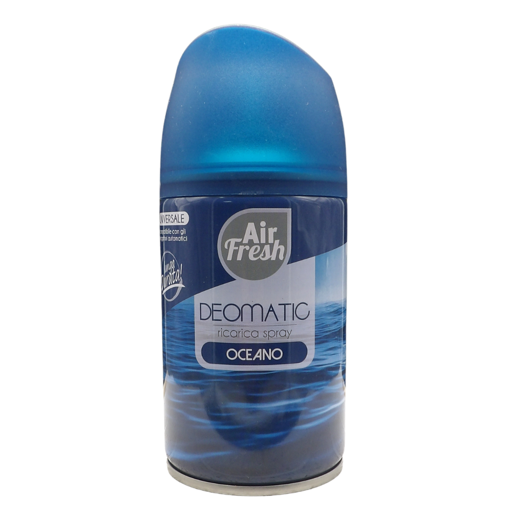 AIR FRESH Ricarica Spray Compatibile con gli Erogatori Automatici, Ideato per Donare ai Tuoi Ambienti un Piacevole Profumo, 250ml, Disponibile in Diverse Fragranze (Oceano)