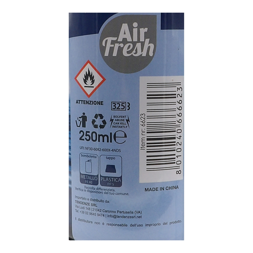 AIR FRESH Ricarica Spray Compatibile con gli Erogatori Automatici, Ideato per Donare ai Tuoi Ambienti un Piacevole Profumo, 250ml, Disponibile in Diverse Fragranze (Oceano)