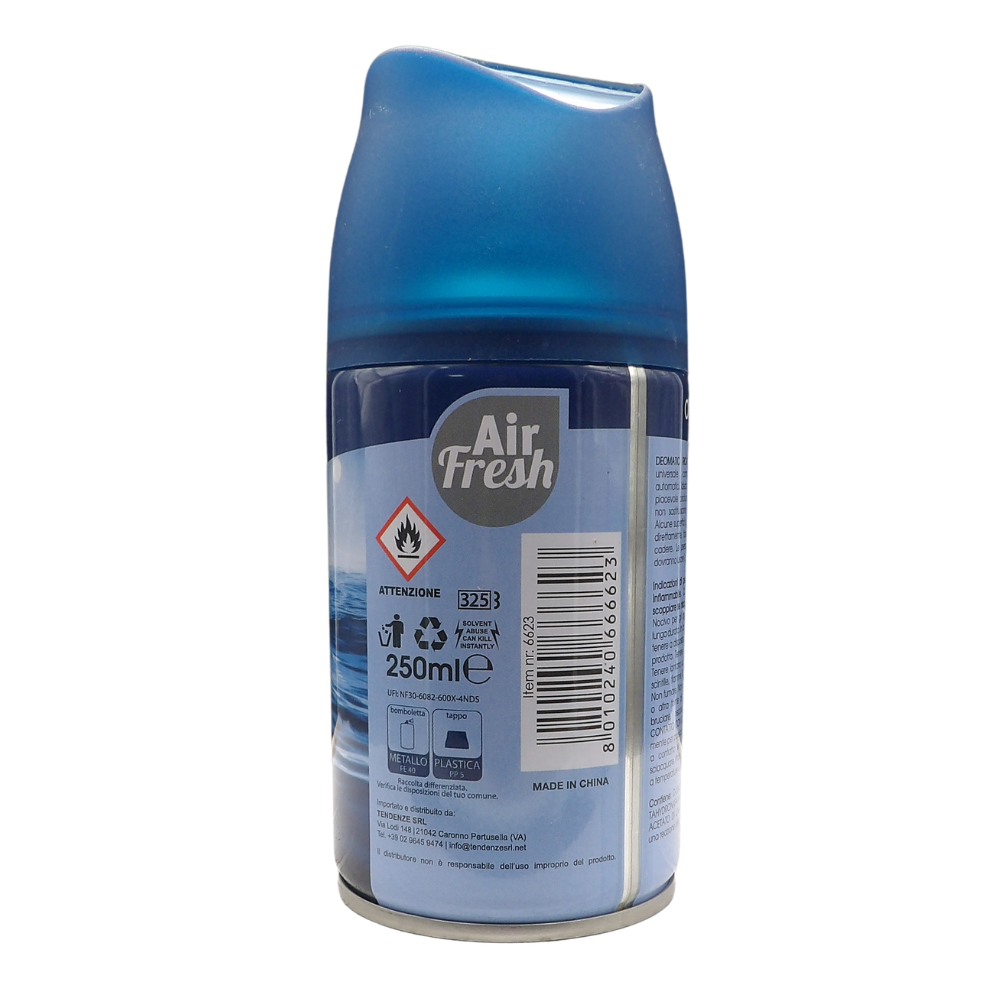 AIR FRESH Ricarica Spray Compatibile con gli Erogatori Automatici, Ideato per Donare ai Tuoi Ambienti un Piacevole Profumo, 250ml, Disponibile in Diverse Fragranze (Oceano)