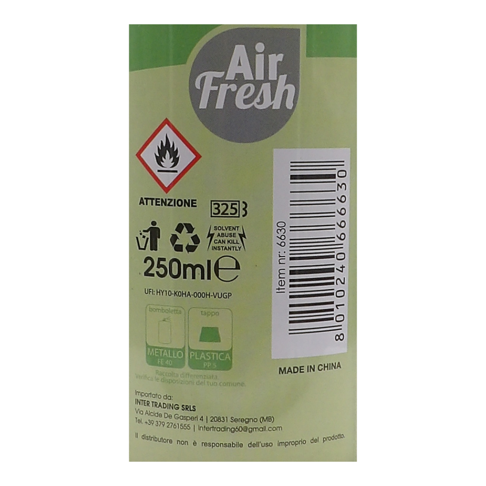 AIR FRESH Ricarica Spray Compatibile con gli Erogatori Automatici, Ideato per Donare ai Tuoi Ambienti un Piacevole Profumo, 250ml, Disponibile in Diverse Fragranze (Pino)