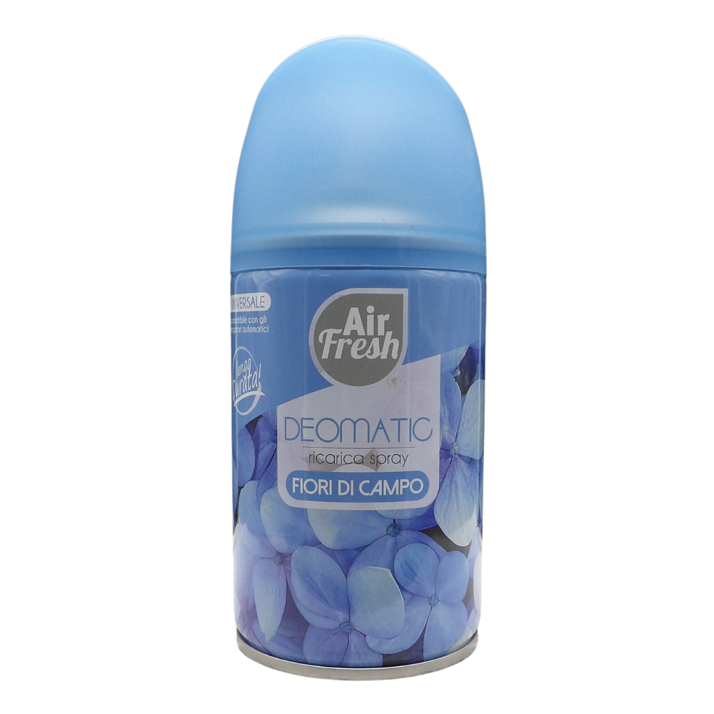 AIR FRESH Ricarica Spray Compatibile con gli Erogatori Automatici, Ideato per Donare ai Tuoi Ambienti un Piacevole Profumo, 250ml, Disponibile in Diverse Fragranze (Fiori di Campo)