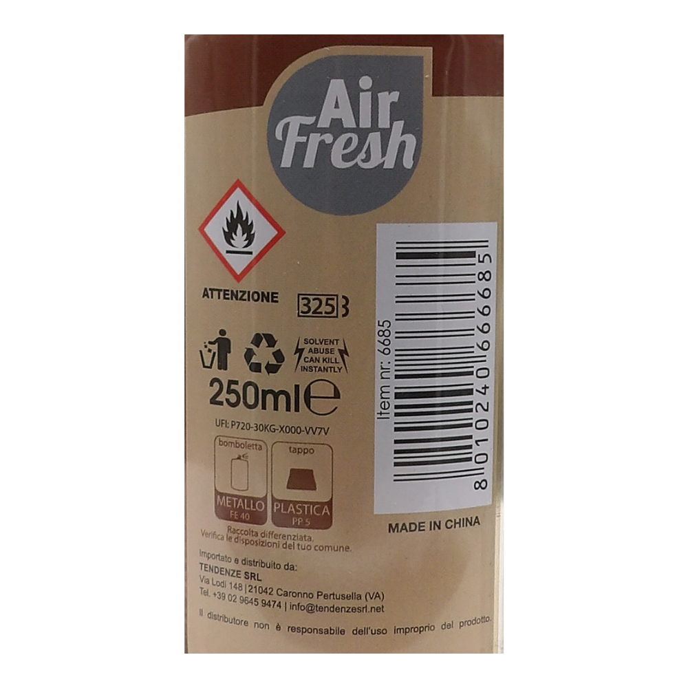 AIR FRESH Ricarica Spray Compatibile con gli Erogatori Automatici, Ideato per Donare ai Tuoi Ambienti un Piacevole Profumo, 250ml, Disponibile in Diverse Fragranze (Antitabacco)