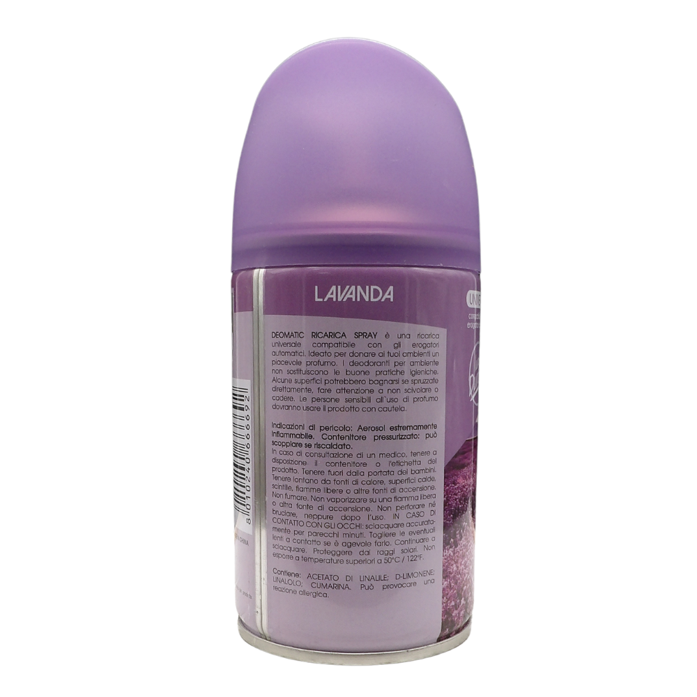 AIR FRESH Ricarica Spray Compatibile con gli Erogatori Automatici, Ideato per Donare ai Tuoi Ambienti un Piacevole Profumo, 250ml, Disponibile in Diverse Fragranze (Lavanda)