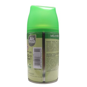 AIR FRESH Ricarica Spray Compatibile con gli Erogatori Automatici, Ideato per Donare ai Tuoi Ambienti un Piacevole Profumo, 250ml, Disponibile in Diverse Fragranze (Mela Verde)