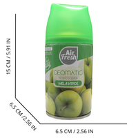 AIR FRESH Ricarica Spray Compatibile con gli Erogatori Automatici, Ideato per Donare ai Tuoi Ambienti un Piacevole Profumo, 250ml, Disponibile in Diverse Fragranze (Mela Verde)