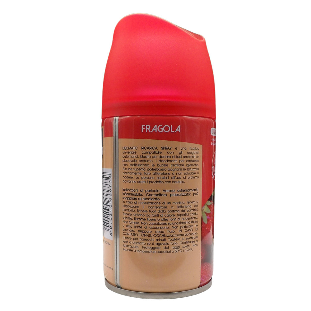 AIR FRESH Ricarica Spray Compatibile con gli Erogatori Automatici, Ideato per Donare ai Tuoi Ambienti un Piacevole Profumo, 250ml, Disponibile in Diverse Fragranze (Fragola)