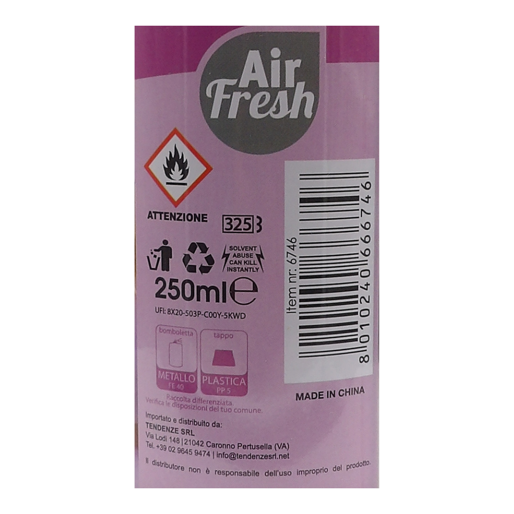 AIR FRESH Ricarica Spray Compatibile con gli Erogatori Automatici, Ideato per Donare ai Tuoi Ambienti un Piacevole Profumo, 250ml, Disponibile in Diverse Fragranze (Gelsomino)