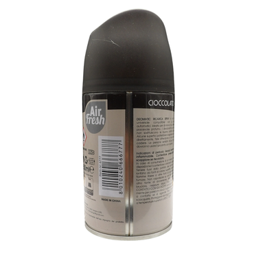 AIR FRESH Ricarica Spray Compatibile con gli Erogatori Automatici, Ideato per Donare ai Tuoi Ambienti un Piacevole Profumo, 250ml, Disponibile in Diverse Fragranze (Cioccolato)