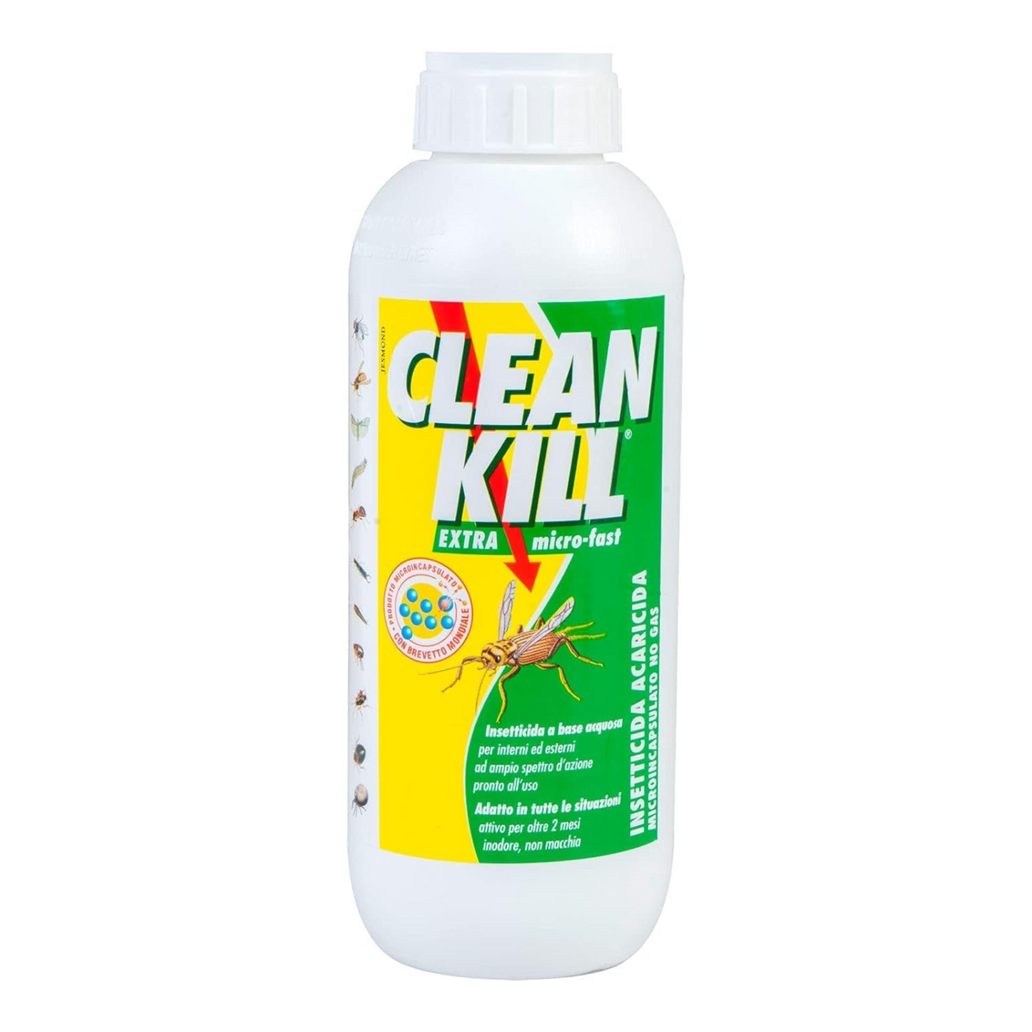 CLEAN KILL Insetticida Acaricida Microincapsulato No Gas, Ideale per Interni ed Esterni, Attivo per Oltre 2 Mesi, Efficace Contro Tutti gli Insetti, Ricarica da 1000ml