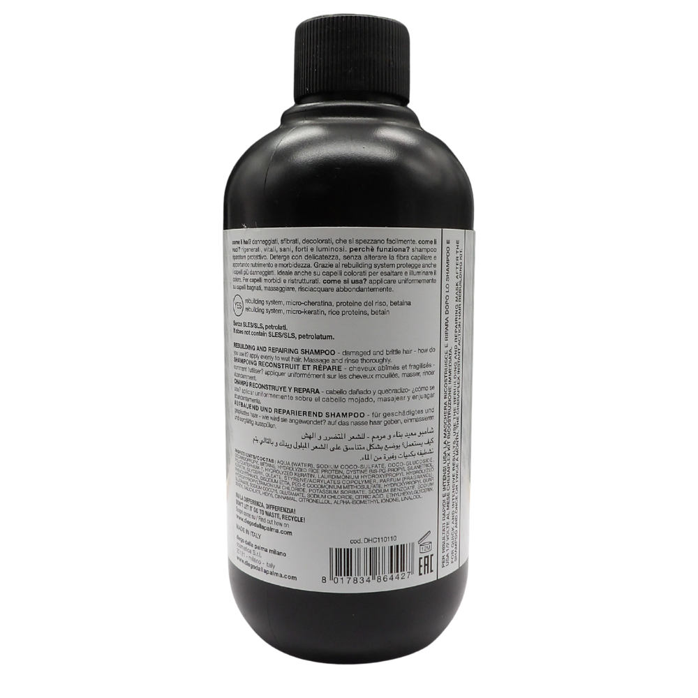DIEGO DALLA PALMA : SHAMPOO Cheraplex è un trattamento professionale riparatore e protettivo specificamente formulato per capelli danneggiati, sfibrati e trattati, inclusi quelli colorati.