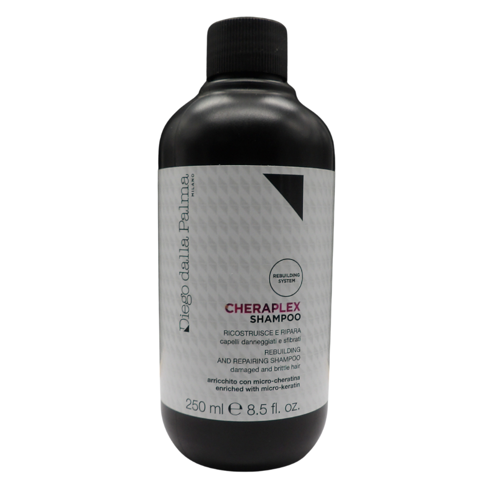 DIEGO DALLA PALMA : SHAMPOO Cheraplex è un trattamento professionale riparatore e protettivo specificamente formulato per capelli danneggiati, sfibrati e trattati, inclusi quelli colorati.
