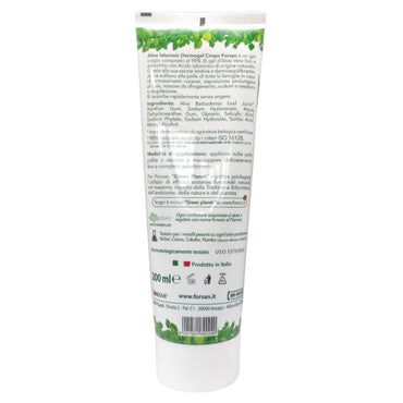FORSAN, DermoGel Corpo, Multiattivo Lenitivo, ALOE Ialuronic. 98% Aloe Bio e Arricchito Con Acido Ialuronico Di Origine Naturale 200ml