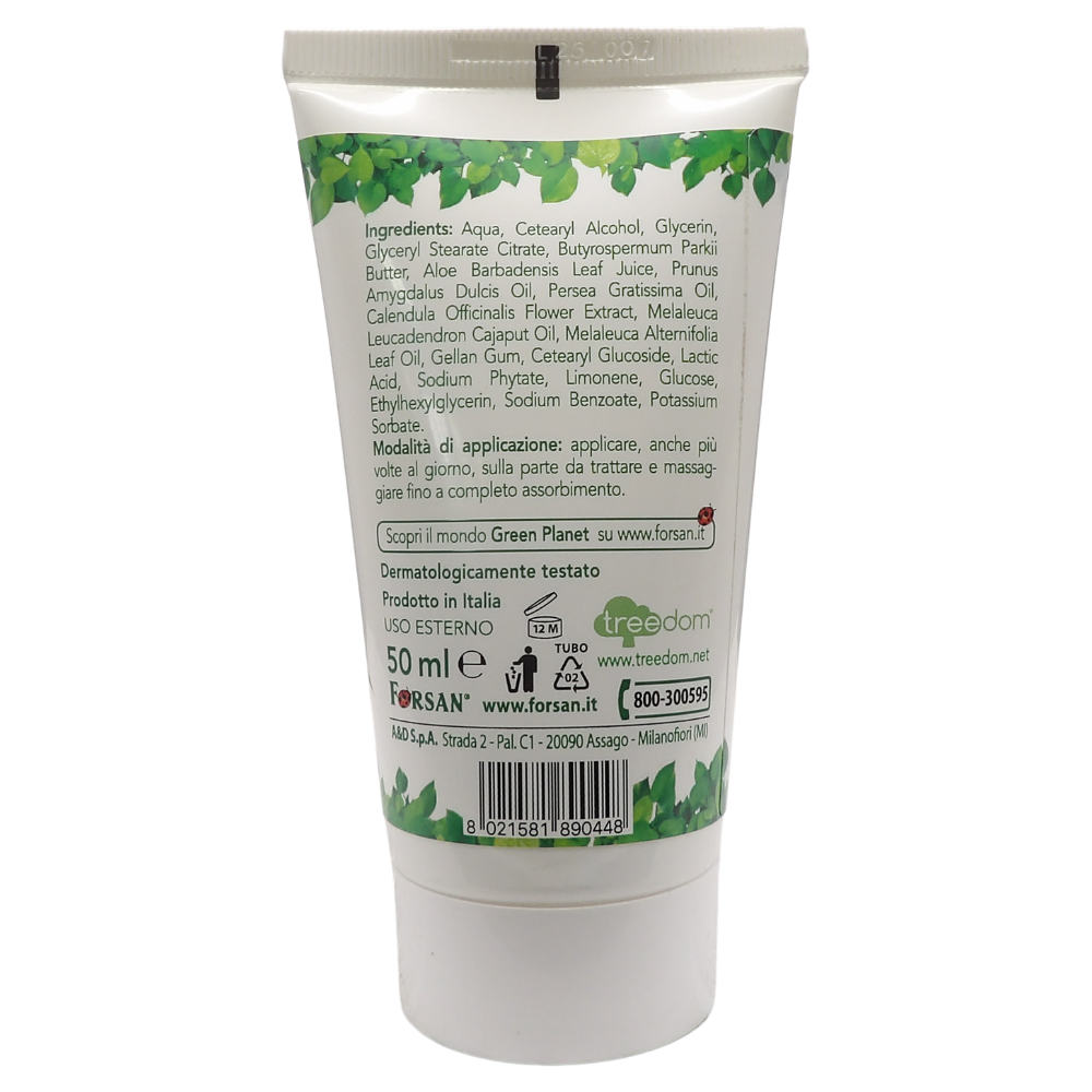 FORSAN, La Tradizione Erboristica Forsan - Crema Viso e Corpo Tea Tree Calendula - Crema Multiuso Lenitiva e Protettiva, Contro Arrossamenti e Irritazioni - 50 ml