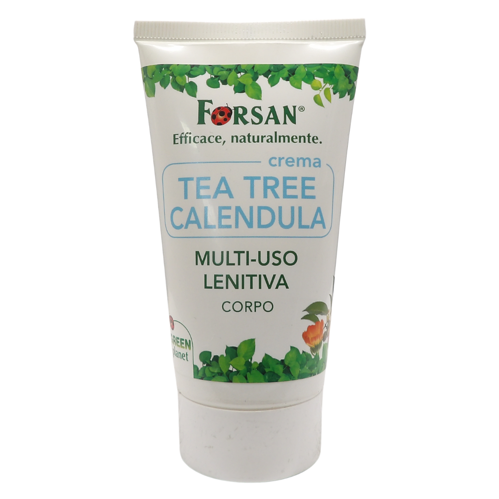 FORSAN, La Tradizione Erboristica Forsan - Crema Viso e Corpo Tea Tree Calendula - Crema Multiuso Lenitiva e Protettiva, Contro Arrossamenti e Irritazioni - 50 ml