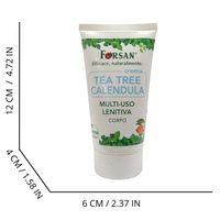 FORSAN, La Tradizione Erboristica Forsan - Crema Viso e Corpo Tea Tree Calendula - Crema Multiuso Lenitiva e Protettiva, Contro Arrossamenti e Irritazioni - 50 ml