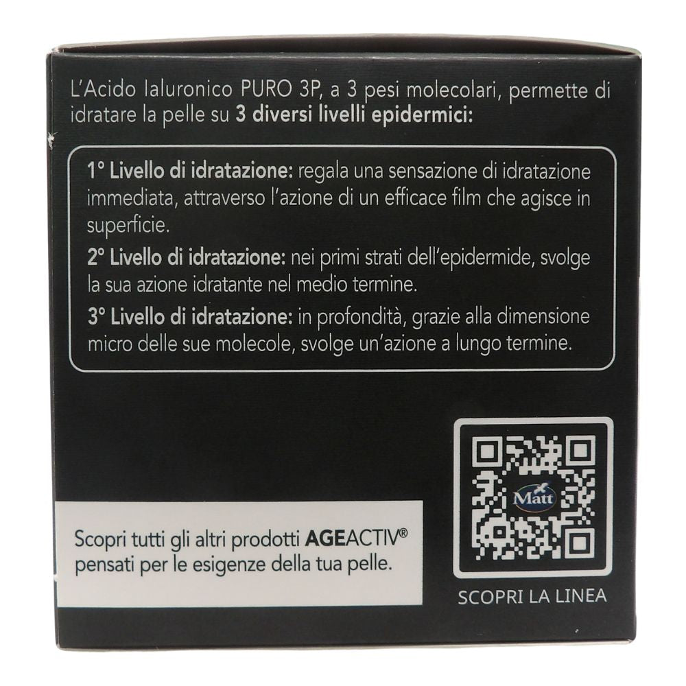 MATT, AGEACTIV Hyaluron Filler, Crema Viso e Collo, con Acido Ialuronico Puro e Filtri Solari SPF 15, Tripla Idratazione, Rigenera e Rimodella la Pelle, Protegge dai Raggi Solari, Senza Profumo, 50 ml