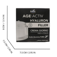 MATT, AGEACTIV Hyaluron Filler, Crema Viso e Collo, con Acido Ialuronico Puro e Filtri Solari SPF 15, Tripla Idratazione, Rigenera e Rimodella la Pelle, Protegge dai Raggi Solari, Senza Profumo, 50 ml