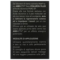 MATT, AGEACTIV Hyaluron Filler, Siero Viso e Collo con Acido Ialuronico Puro, Tripla Idratazione, Rigenera e Rimpolpa la Pelle, Riempie le Rughe, Rimodella i Contorni del Viso, Senza Profumo, 30 ml