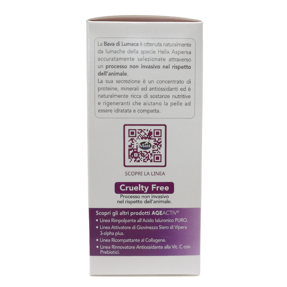 MATT, AGEACTIV Skin Perfect, Siero Viso e Collo, con Bava di Lumaca Pura, Rigenera la Pelle, Rallenta l'Invecchiamento Cutaneo, Uniforma l'Incarnato, Cruelty Free, Senza Profumo, 30 ml