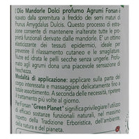 FORSAN, Olio MANDORLE Corpo, Profumo Agrumi. 100% Naturale, Elasticizzante 250ml