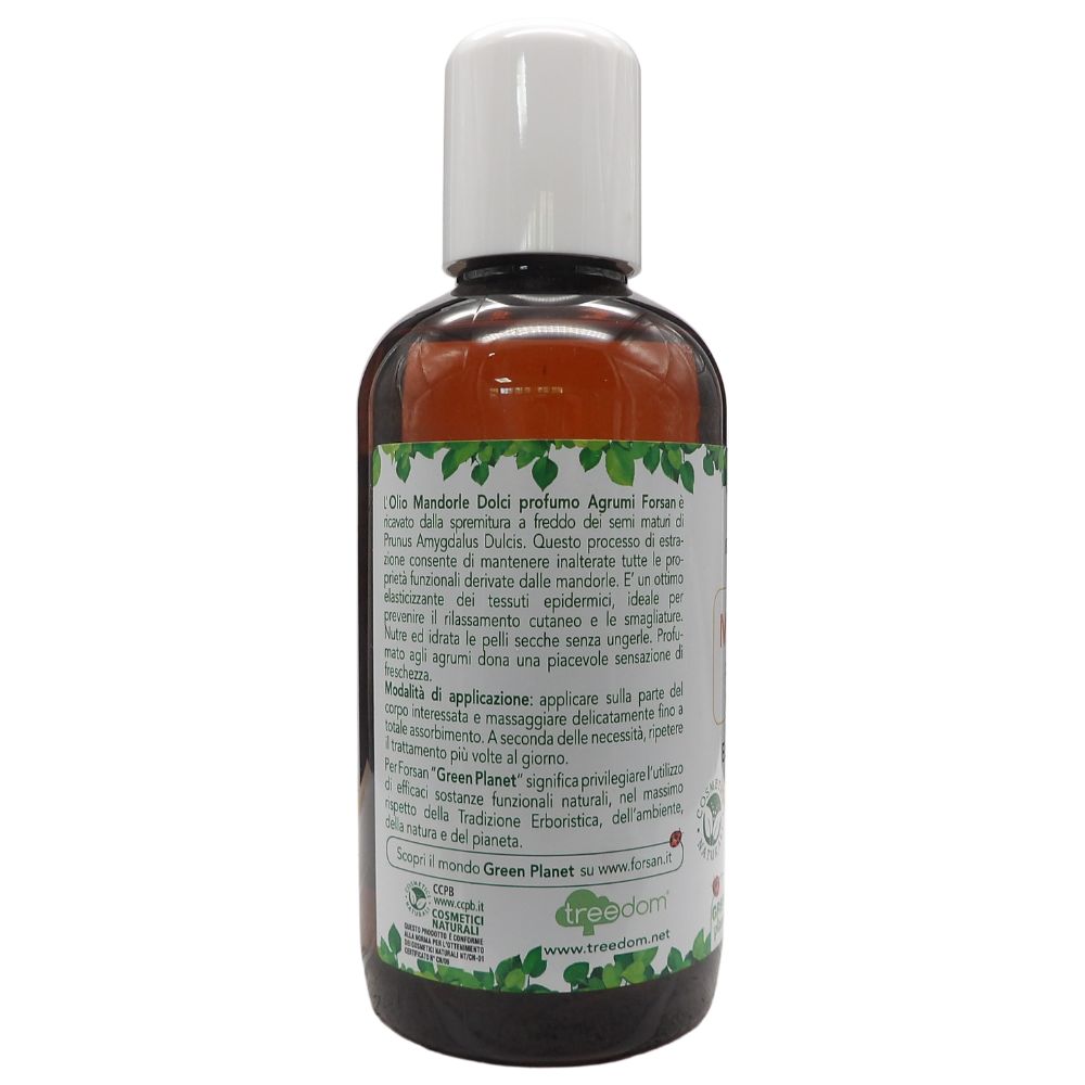 FORSAN, Olio MANDORLE Corpo, Profumo Agrumi. 100% Naturale, Elasticizzante 250ml