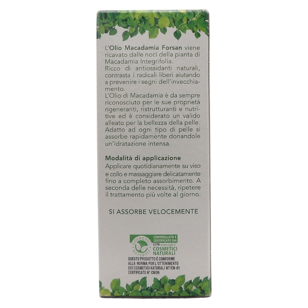 FORSAN, Olio di Macadamia Puro 100%, Viso. Idrataziona Intensa, Adatto Ad Ogni Tipo Di Pelle 100ml