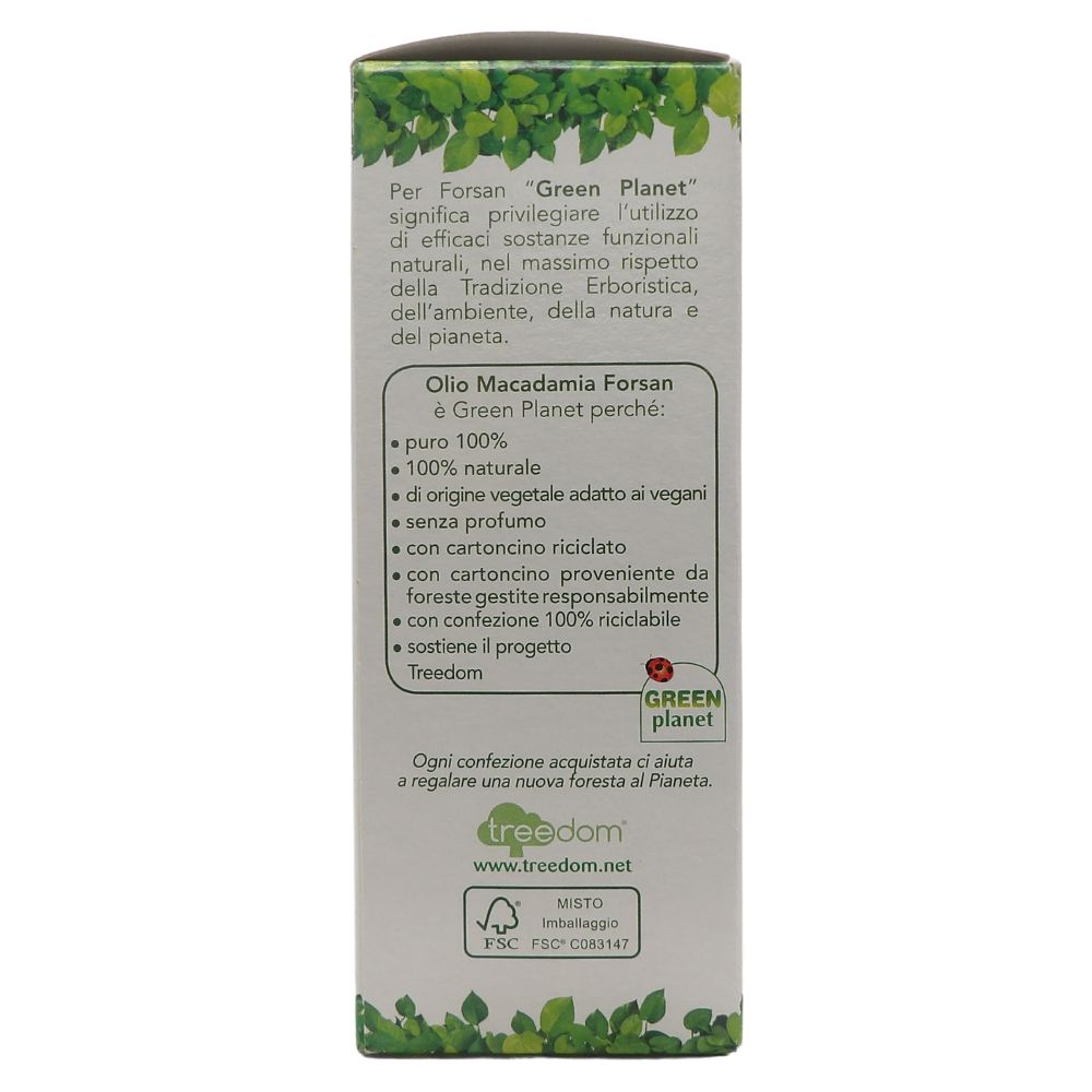 FORSAN, Olio di Macadamia Puro 100%, Viso. Idrataziona Intensa, Adatto Ad Ogni Tipo Di Pelle 100ml
