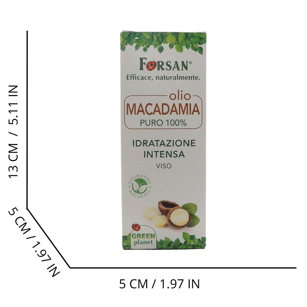 FORSAN, Olio di Macadamia Puro 100%, Viso. Idrataziona Intensa, Adatto Ad Ogni Tipo Di Pelle 100ml