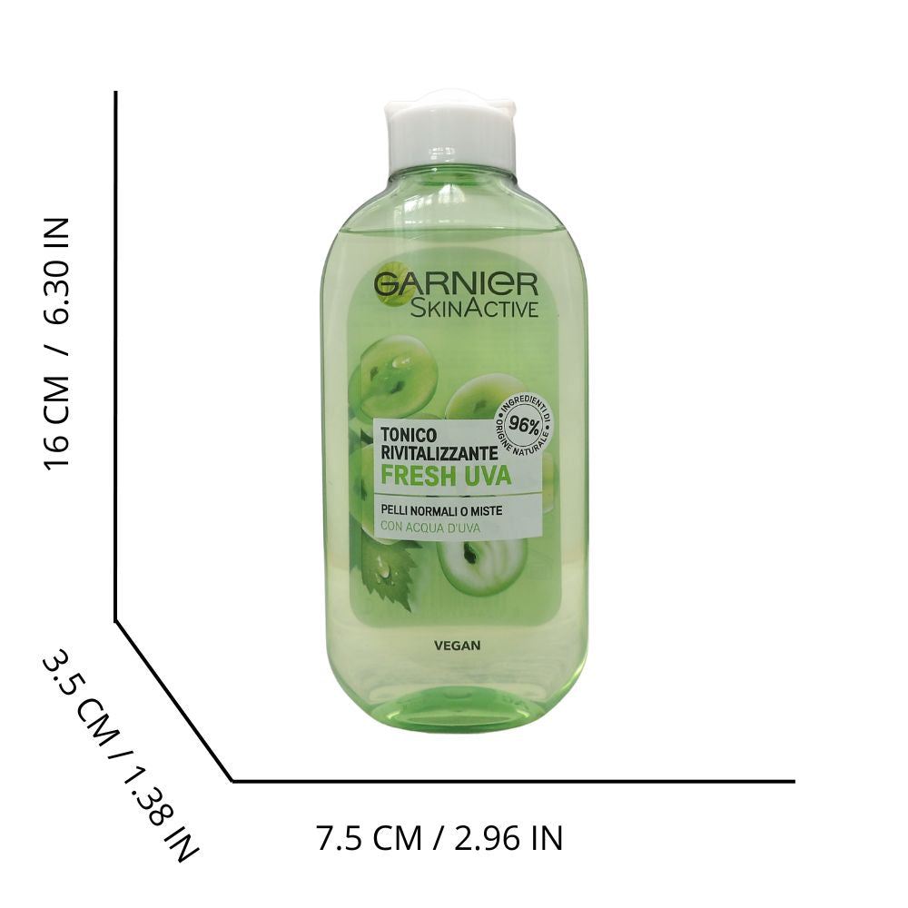 GARNIER Skin Active Tonico Rivitalizzante Fresh Uva Per Pelli Normali o Miste 200ml