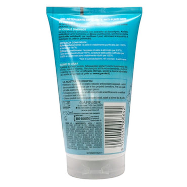 GARNIER Pure Active Gel Detergente Esfoliante Anti-Punti Neri per Pelli Grasse o con Imperfezioni, 150 ml